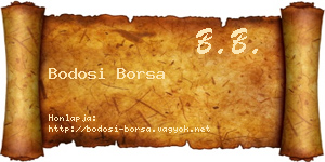 Bodosi Borsa névjegykártya